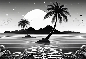 sunshine, palm tree for inner arm tattoo idea