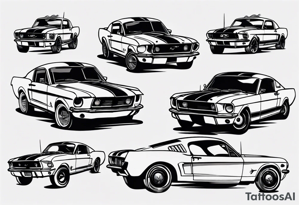 Vintage ford mustang tattoo idea