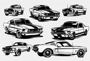 Vintage ford mustang tattoo idea