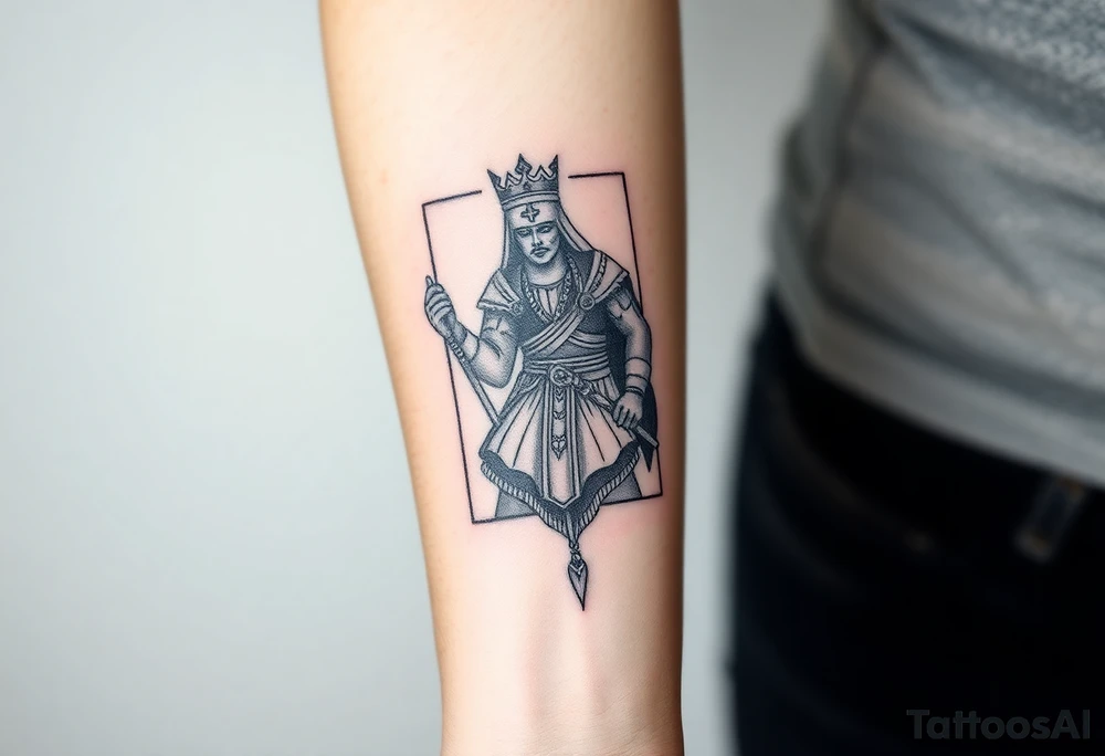 King's card as a warrior, more realistic tattoo idea