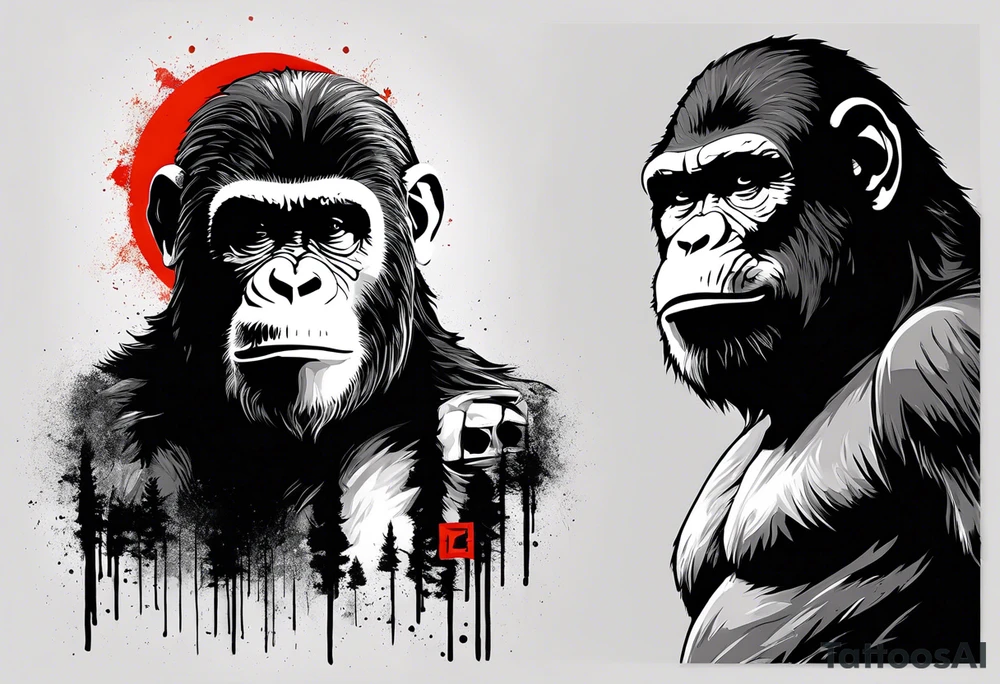 Caesar from the movie planet of the apes tattoo idea