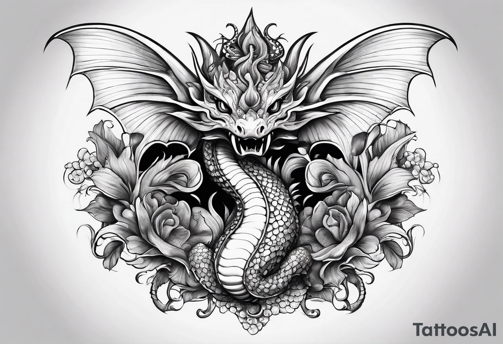 Mushroom dragon tattoo idea