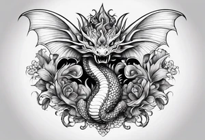 Mushroom dragon tattoo idea