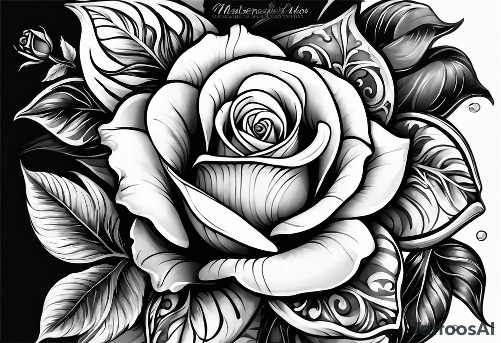 Shell with rose tattoo idea
