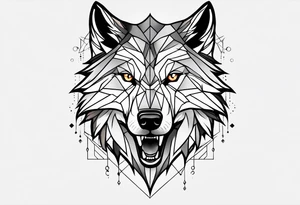 Angry wolf tattoo idea