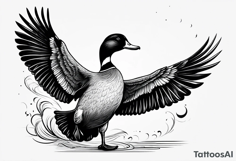 Dabbling Duck dressed like a wizard tattoo idea