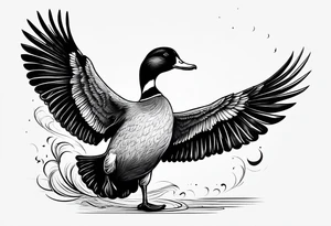 Dabbling Duck dressed like a wizard tattoo idea