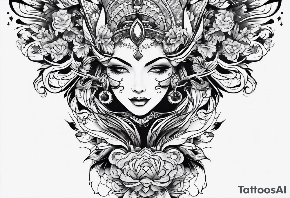 mens 
neck sleeve tattoo idea