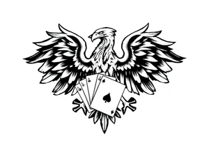 Poland symbol and poker cards The wings of the eagle in the Polish symbol are in the form of poker cards. Add casino money to it. tattoo idea