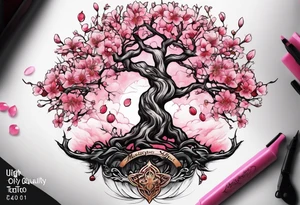 Tree of life cherry blossoms tattoo idea