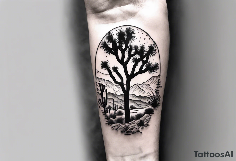 Joshua tree national park, forearm tattoo idea