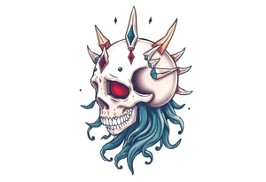 mystical  bringer of death head tattoo idea