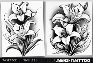bird lillies tattoo idea