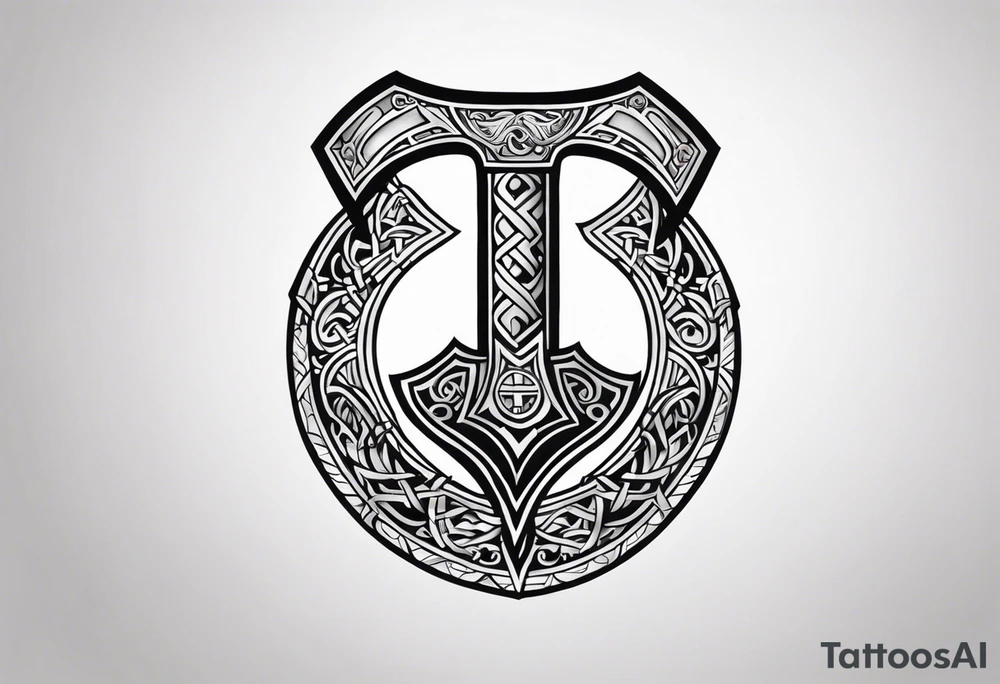 Valhalla viking shield axe sword tattoo idea