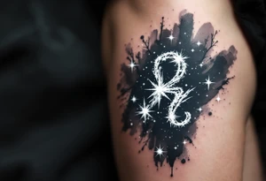 The Aries star constellation sparkles in white ink on a deep navy background, symbolizing the fire sign’s place among the stars. tattoo idea