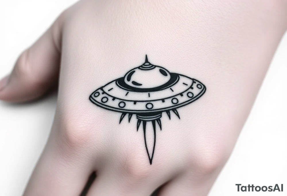 Small UFO tattoo idea