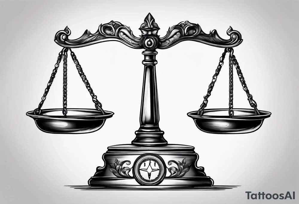 Balance scales tattoo idea
