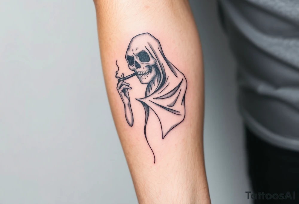 Ghost smoking tattoo idea