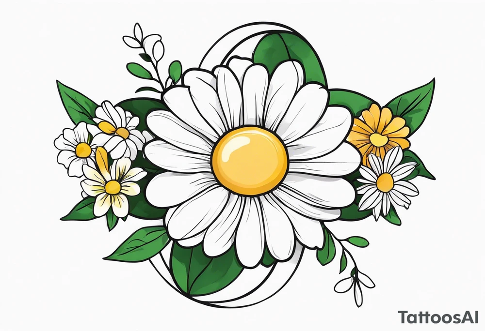 infinity symbol with  daisy tattoo idea