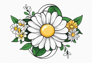 infinity symbol with  daisy tattoo idea