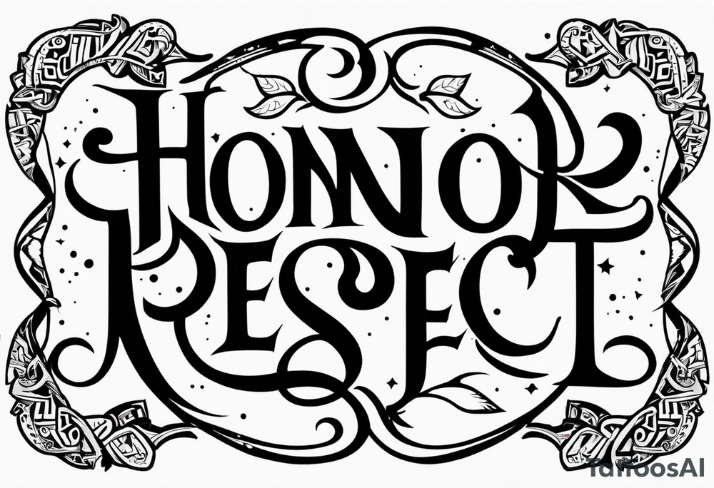 Honor love respect tattoo idea