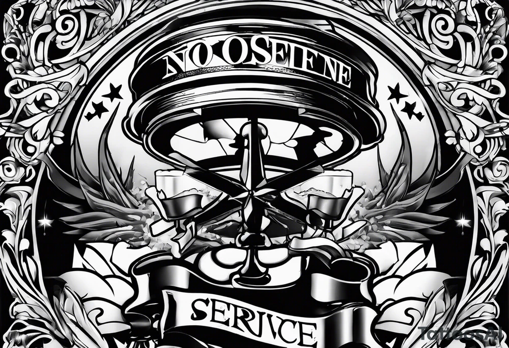 Text "no one service" tattoo idea