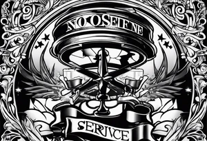 Text "no one service" tattoo idea