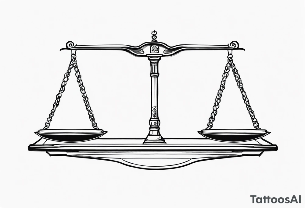 Tip the scales left side lower than right side tattoo idea
