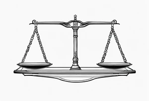 Tip the scales left side lower than right side tattoo idea