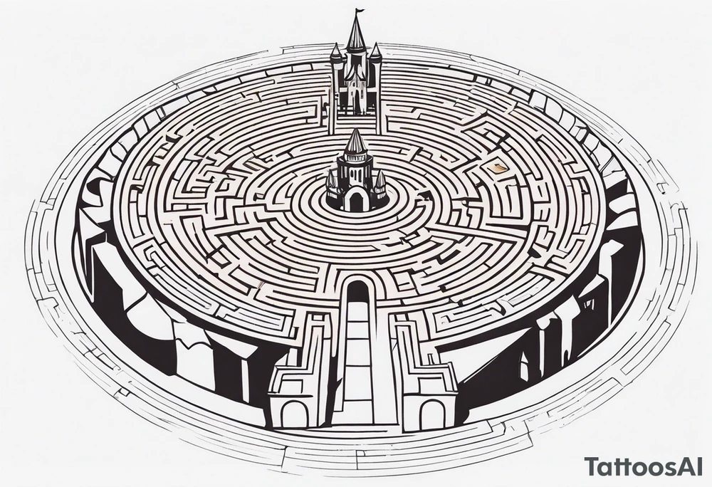 Labyrinth, Castle, North Star tattoo idea