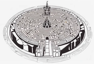 Labyrinth, Castle, North Star tattoo idea
