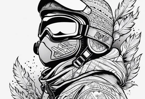 snowboarding in a fine line american tattoo style tattoo idea