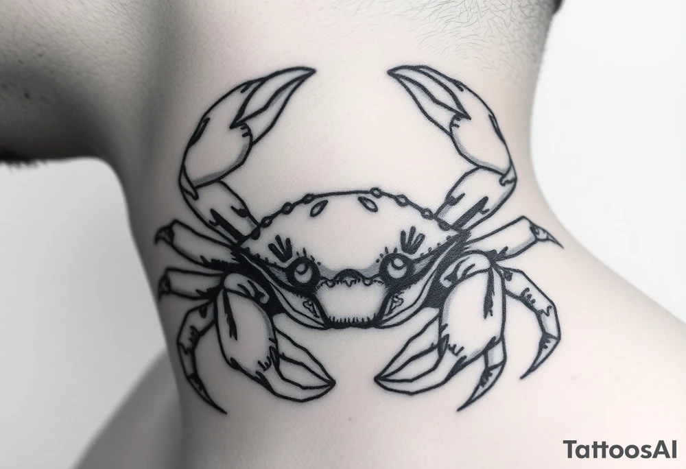 powerful vicious crab ready to defend or attack proudly showing off that a crab is the sign of a cancerg tattoo idea