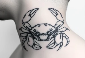 powerful vicious crab ready to defend or attack proudly showing off that a crab is the sign of a cancerg tattoo idea