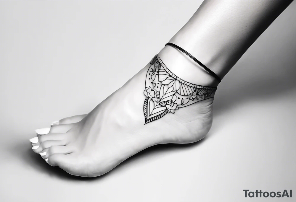 feminine ankle bracelet tattoo tattoo idea