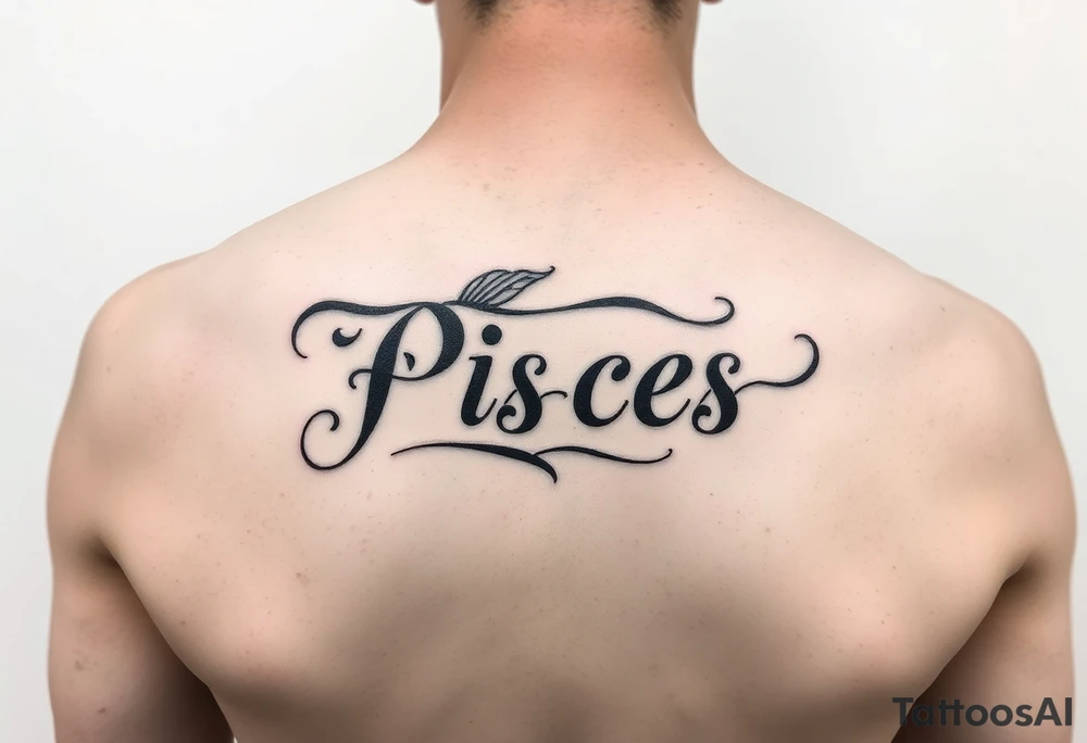From the word “Pisces” around the word female characteristics of the zodiac sign tattoo idea