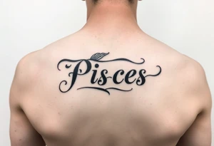 From the word “Pisces” around the word female characteristics of the zodiac sign tattoo idea