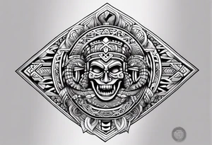 aztec snake sleeve tattoo idea