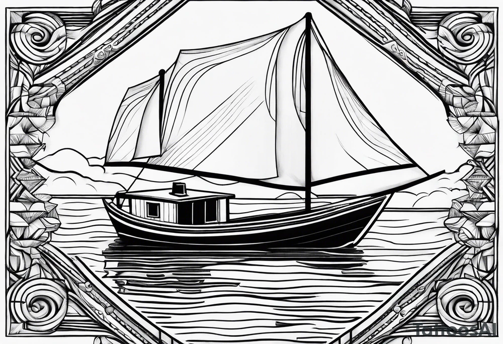 Quote “I see you there” with a boat tattoo idea