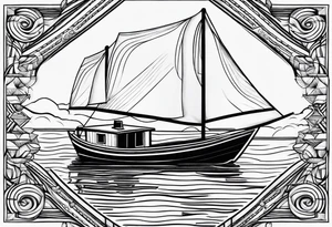 Quote “I see you there” with a boat tattoo idea