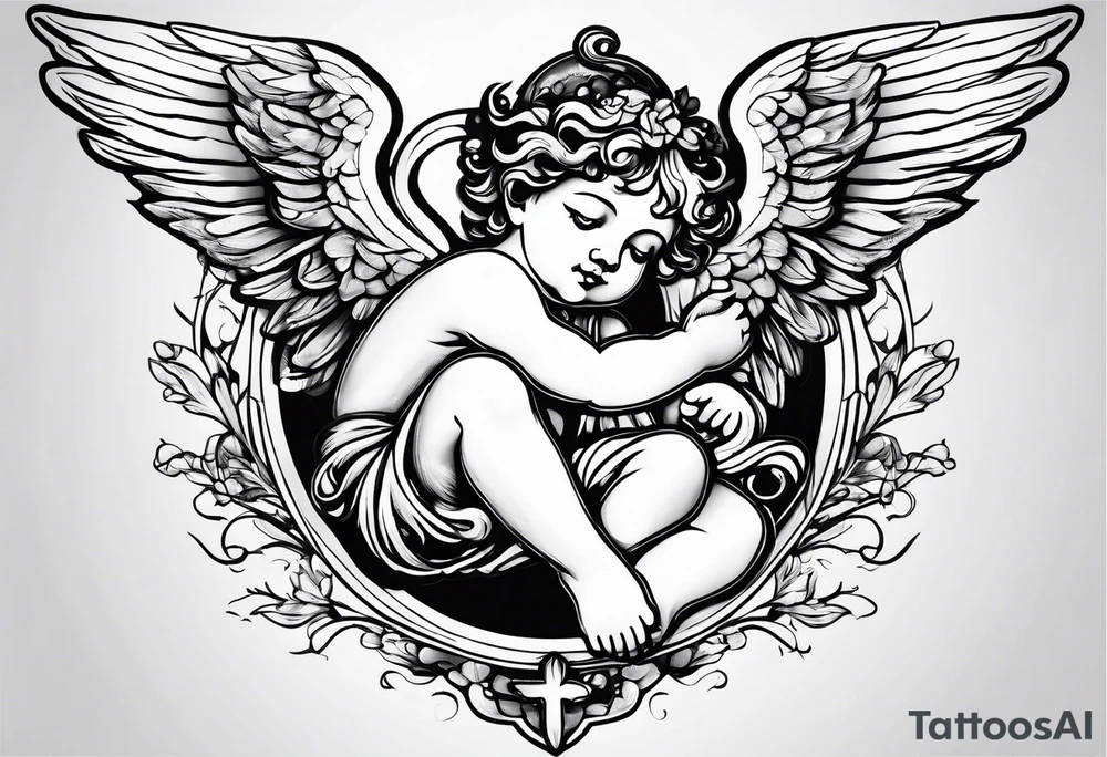 Cherub flying tattoo idea