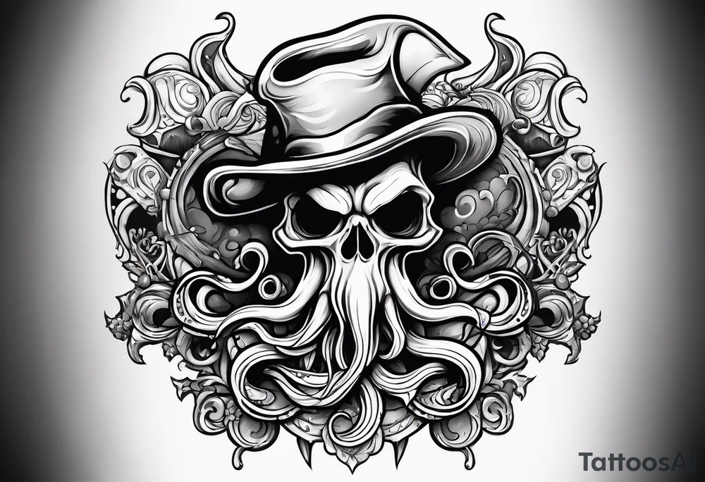 death rock squid tattoo idea