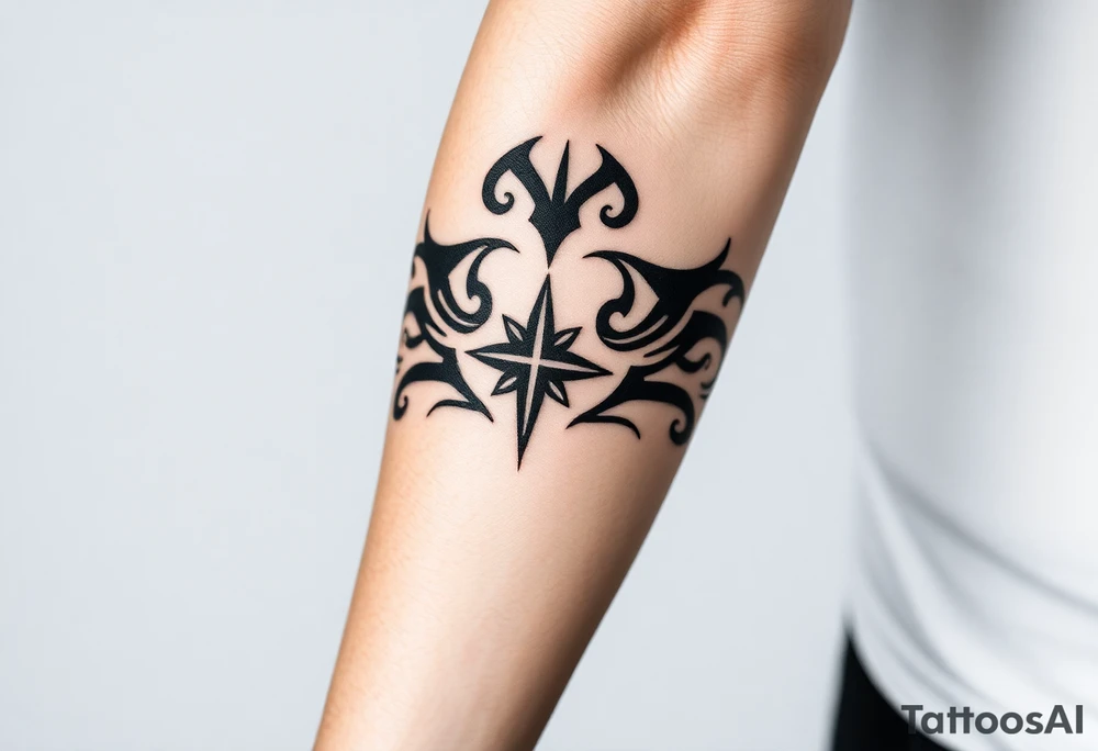 Thick tribal forearm cover up for a thick travel. S***** tattoo that wraps around my whole arm has to be thick. Has to be dark. Has to be nice tattoo idea