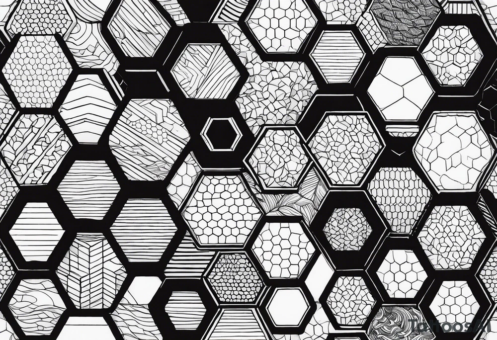 Hexagons in honeycomb pattern tattoo idea
