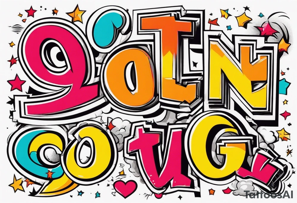 the letters OTG with a cool font tattoo idea