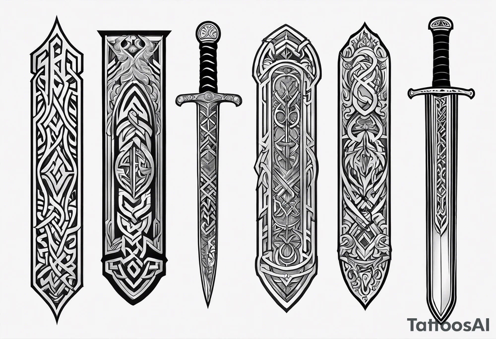 Viking sword Valhalla tattoo idea