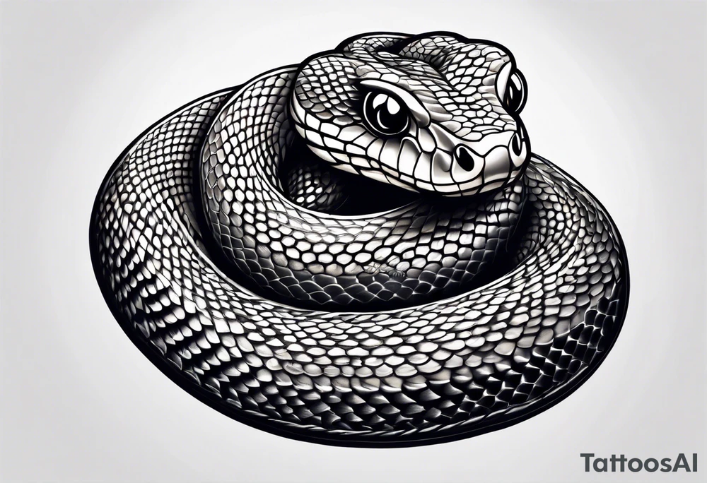 simple snake with blue eyes tattoo idea