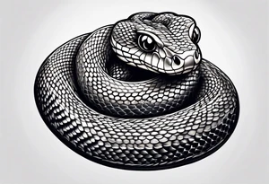 simple snake with blue eyes tattoo idea