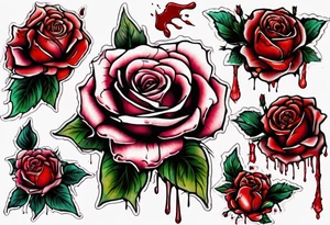 the top of a rose that is bleeding tattoo idea
