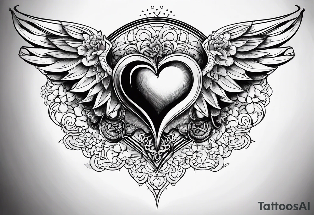 angelish devilish heart/wings tattoo idea